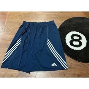 Adidas Baggy Side Stripe Shiny Dazzle Hoop Shorts Mens 2XL Navy Blue Vintage Y2K